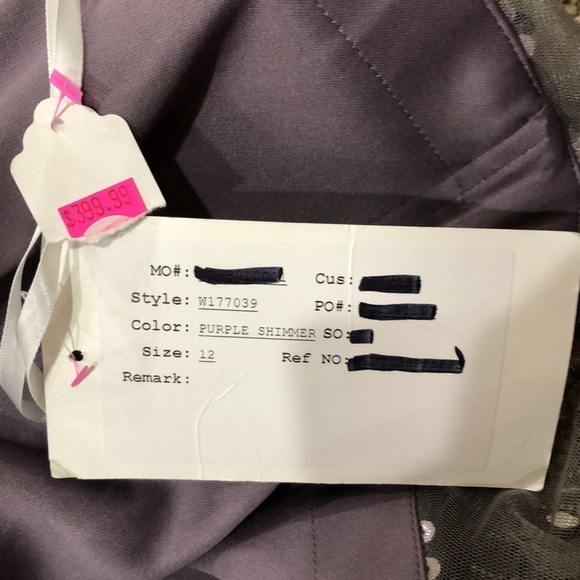 NWT Kasey J Dusty Purple Sequin High Mesh Illusion Rhinestone Neck Gown Size 12 - Picture 11 of 11